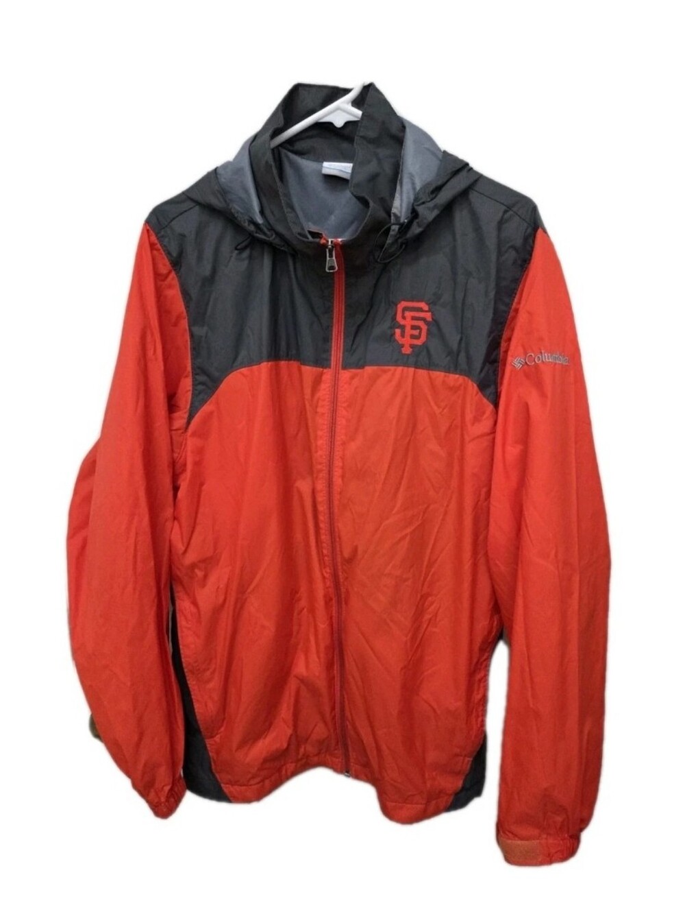 SF Giants COLUMBIA Glennaker Lake RAIN JACKET Windbreaker MLB Packable MEN'S M
